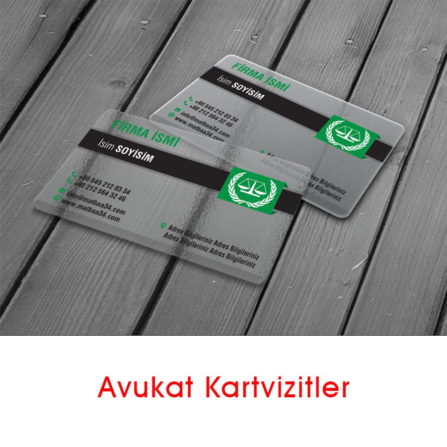Avukat Şeffaf Kartvizit | Matbaa34.com