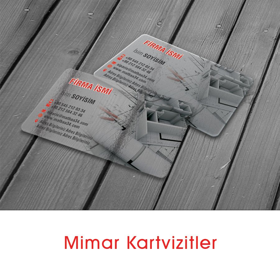 Mimar m&uuml;hendis Şeffaf Kartvizit | matbaa34.com