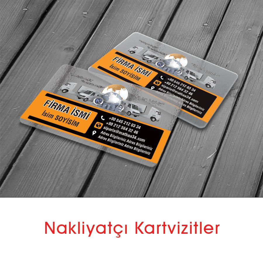 Nakliyat&ccedil;ı Şeffaf Kartvizit